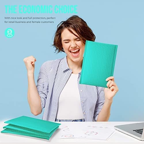 Fuxury Bubble Mailers 6x10“ 3000 Pack Teal Padded Envelopes Usable Size 6x9" Thick Mailing Envelopes Bubble Padded, Shipping Bags for Mailing,Packaging, Small Business, Boutique, Bulk #0