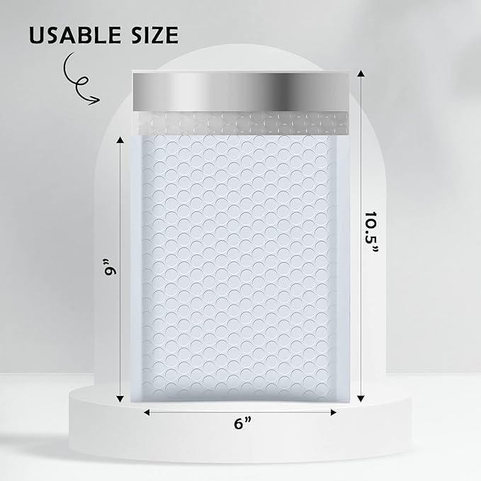 Economic Grade Poly Bubble Mailers 6x10 50 Pack Black Waterproof Self Seal Adhesive Shipping Bags, Cushioning Padded Envelopes for Shipping, Mailing, Packaging Usable 6x9