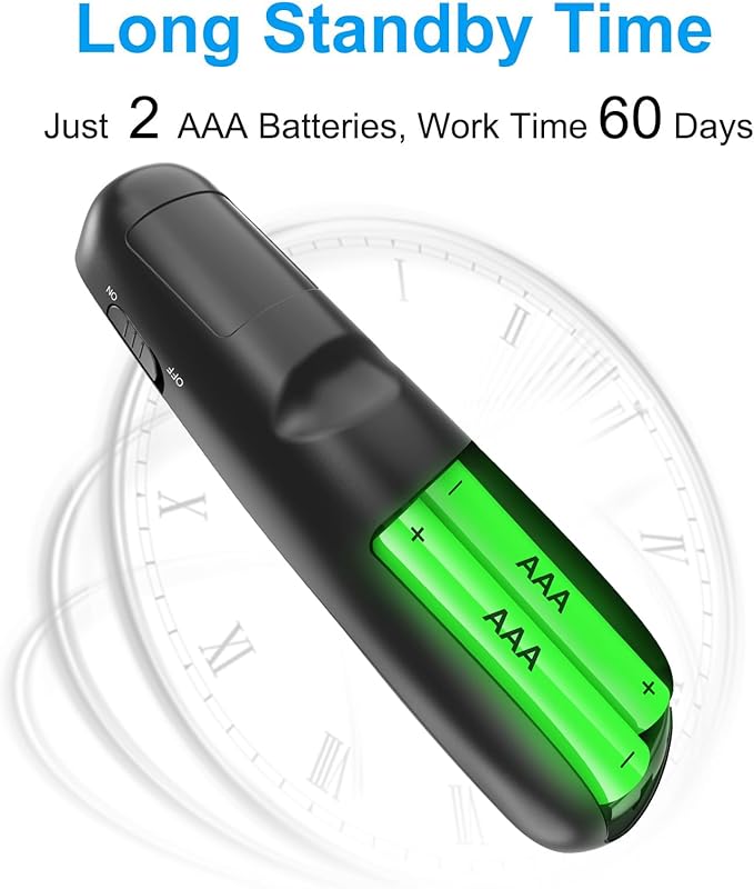 Wireless Presentation Clicker PowerPoint Presenter Remote : USB Type C Clicker with Green Laser Pointer Long Range PPT Control -Power Point Google Slide Advancer for Mac Laptop PC Computer Keynote