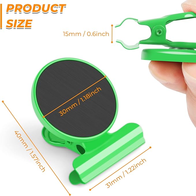 VNDUEEY 20 Pack Magnetic Paper Clip Dispenser Holder, Paperclip Dispenser for Desk, School, Office, Fridge Magnets Refrigerator Magnets, Magnet Clips for Whiteboard Locker (Green) ?