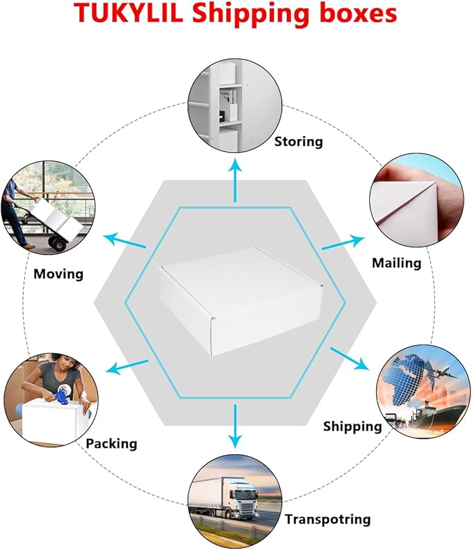 11x9x3 inches Shipping Boxes 20 Pack,TUKYLIL White Corrugated Cardboard Box,Mailer carton for Packaging Small Business,Gifts,Craft,Jewelry,daily supplies