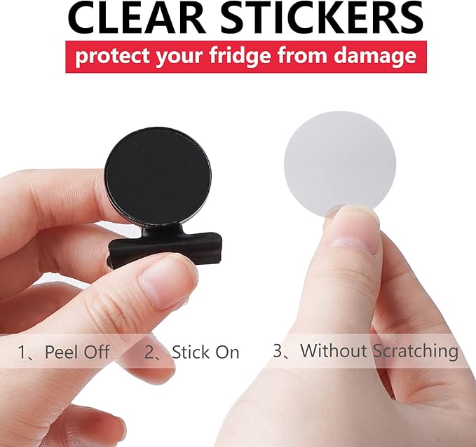 VNDUEEY 6 Pack Refrigerator Magnets Fridge Magnets, Black Magnetic Clips Whiteboard Magnets, Magnet Clips for Home and Office List Display