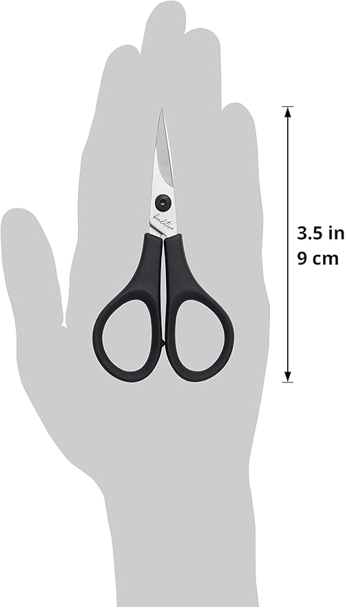 Beaditive Lightweight Sewing and Embroidery Scissors Set (2 PC) | Sewing, Embroidery, Paper Cutting, Crafting | Stainless Steel | Protective Cover (3.5 in)