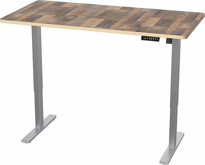 VIVO Electric 60 x 30 in Standing Desk, Memory Height Adjustment, 1B Series, Reclaimed Wood Top Gray Frame, DESK-KIT-1G6P-30