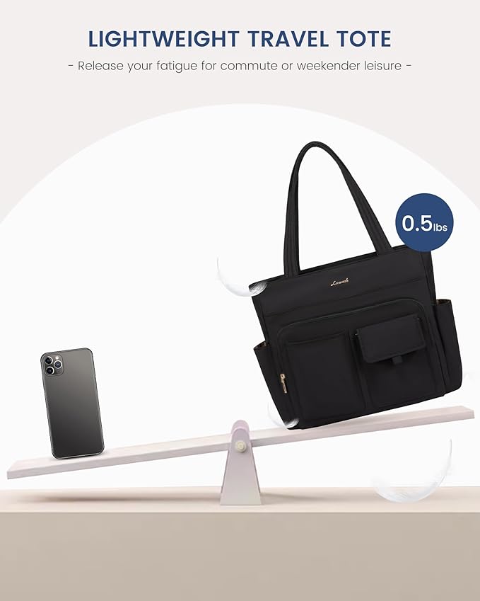 LOVEVOOK Tote Bag for Women,Light Puffer Tote Bag with Multi-pockets,Stylish Carry on Laptop Bags for Daily,Travel,Work,Gym