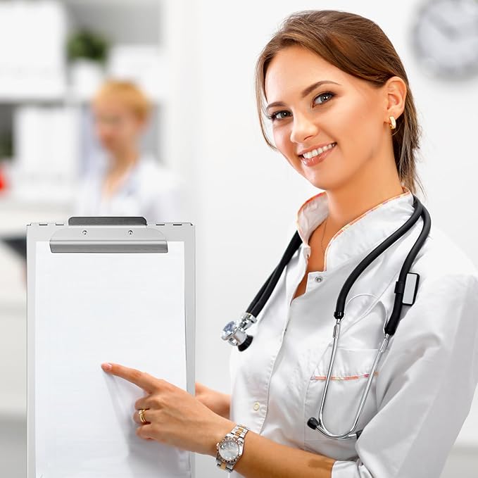 ZCZN Aluminum Clipboard with Storage, 6 Pack Recycled Metal Clipboard Box, Form Holder, Suitable for School, Office, Jobsite or Medical Staff, 9.25 x 13.78 Inches, Silver