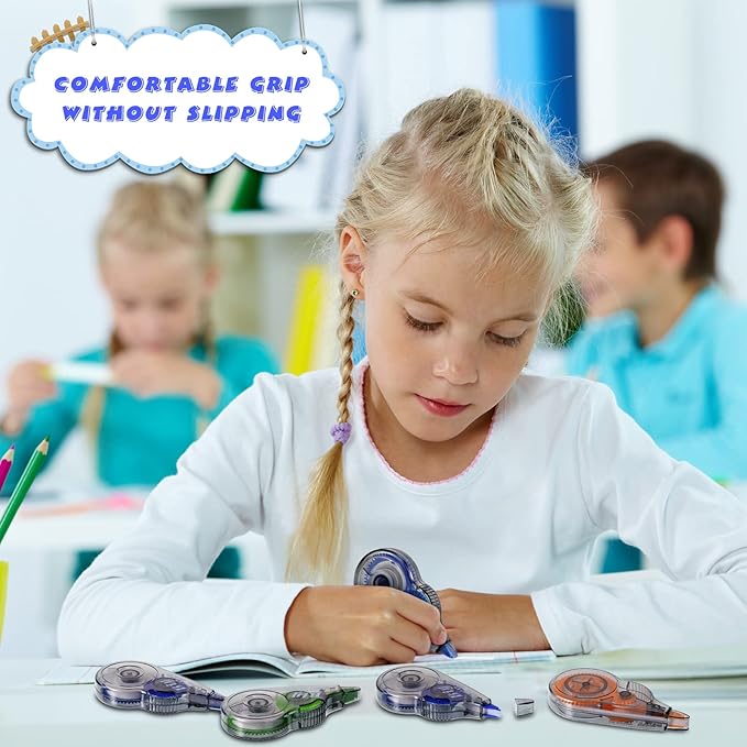 Yexiya 36 Pcs Correction Tape, Colorful Original Correction Tape White Wide Tape Easy to Use Cute Correction Roller for School Home Office Supplies, 0.2 Inch x 39.4 Feet (Blue, Orange, Green)