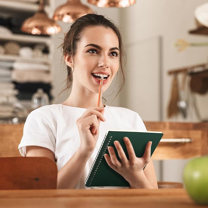 Yahenda Spiral Notebook Bulk A5 Journal Lined 8.3'' x 5.5'' Writing Composition Paper Small Notepad Subject Notebook for Students Office Business Back to School Supplies(Deep Green,36 Pcs)