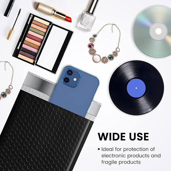 Fuxury Bubble Mailers 6x10" 100 Pack Black Padded Envelopes Usable Size 6x9" Thick Mailing Envelopes Bubble Opaque Padded Mailers Shipping Bags for Mailing Jewelry Makeup Small Business#0