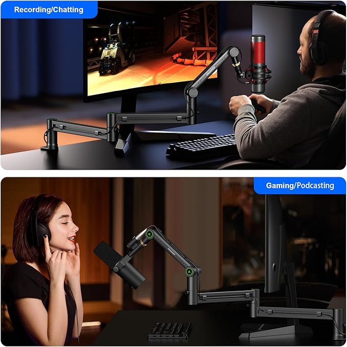 Microphone Arm,Aokeo AK-58i Desk Low Profile Mic Boom Arm Stand,Suitable For Blue Yeti,Snowball iCE,HyperX QuadCast,SoloCast,Elgato Wave,Etc