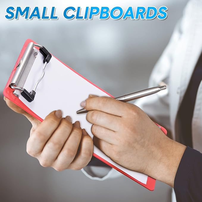 20 Pieces Mini Small Clipboards 4.7x7.3 Inch, Pocket Clip Boards Plastic Colorful Cute Memo Clipboard with Profile Clip for Shopping Lists, Scoresheet A6 Boards, Receipts Tickets