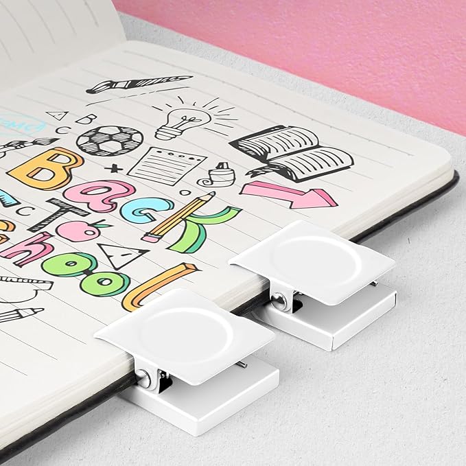 Grtard 12 Pack Magnetic Clips Heavy Duty, White Magnet Clips for Fridge, Refrigerator Magnets, Strong Magnetic Clip,Scratch Free Magnets with Clip for Refrigerator, Whiteboard, Cruise, Locker (White)