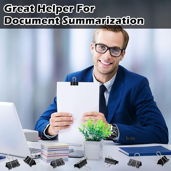 Yexiya 300 Pcs Medium Binder Clips Sturdy 1.25 Inch Clamps Bulk, Multi-use Clips for Christmas Light Support, Gutter C9 Roof Outdoor Light Hanging Helper