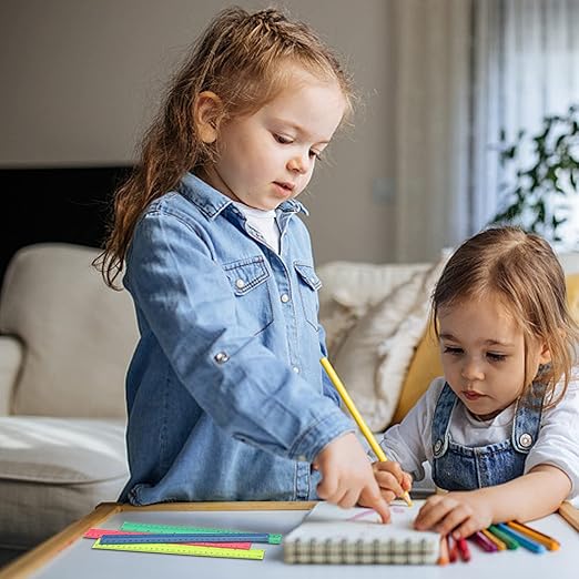 ZOOFOX 110 Pack Plastic Ruler 12 Inch in Bulk, Assorted Color Metric Ruler with Centimeters and Inches, Kids Rulers Bulk for Classroom, Office, Home Supplies