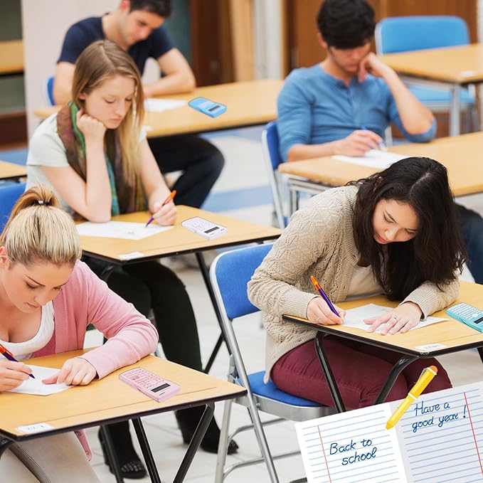 8 Pieces 2 Line LCD Engineering Scientific Calculator Non Graphing Scientific Calculator for Engineering Students Function Calculators for School Financial Business Office, Pink, Blue, Green, White