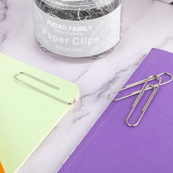 Jumbo Paper Clips, 2 Inch Paper Clip, 200 pcs Large Paperclips (Pack of 2)