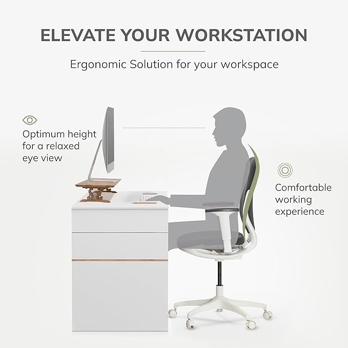 Anji Mountain Monitor Stand - Desktop Organizer & Laptop Riser, Ergonomic Monitor Riser, Space-Saving Monitor Stand for Desk, Durable Construction, Easy Assembly, Ideal for Home & Office