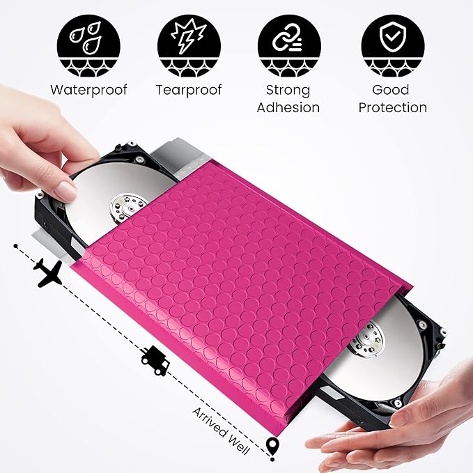 Fuxury Bubble Mailers 6x10" 600 Pack Pink Thick Padded Envelopes Usable Size 6x9" Mailing Envelopes Bubble Padded, Shipping Bags for Mailing,Packaging, Small Business, Boutique, Bulk #0