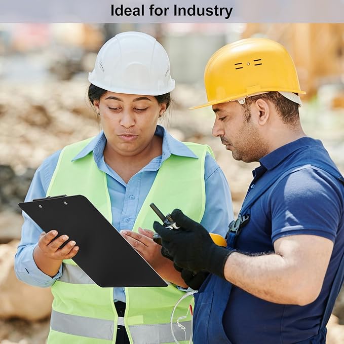 ZCZN Metal Clipboards, 10 Pack Heavy Duty Aluminum Clipboards 12 x 9 Inches, A4 Letter Sizer Document Holder with Low Profile Clip, Suitable for School, Office, Jobsite or Medical Staff, Black