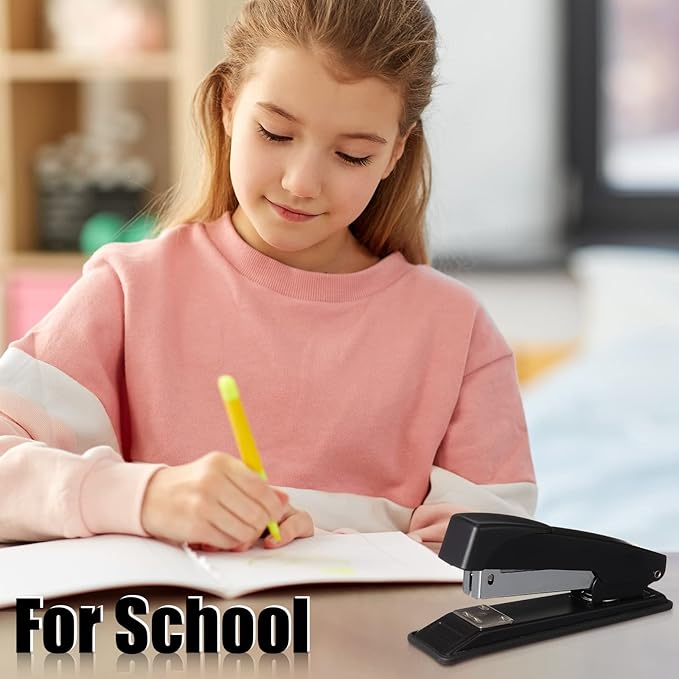 Yahenda 24 Pieces Staplers Bulk with Staples 20 Sheet Capacity Black Compact Desktop Heavy Duty Stapler for Desk Office School