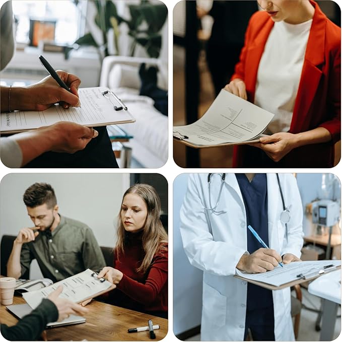 YOUEON 20 Pack Hardboard Office Clipboards, 9 x 12.5 Inch Letter Size Clipboard with Low Profile Clip & Hangable Loop, Clip Boards for Home Office School Hospital Supplies