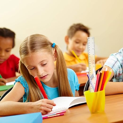 4 Pack 6-Inch Straight Rulers,Clear Plastic Ruler, Centimeter and inch Ruler Suitable for Student School and Office Study Drawing Measuring Standard