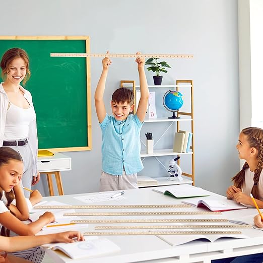 gisgfim 12 Pack 39 Inches Wood Double Sided Meter Stick Yard Stick Wood Economy Meterstick Wooden Ruler 100 Centimeters Measuring Yardstick Bulk School Classroom Home Office Kid Measuring Tailor Craft