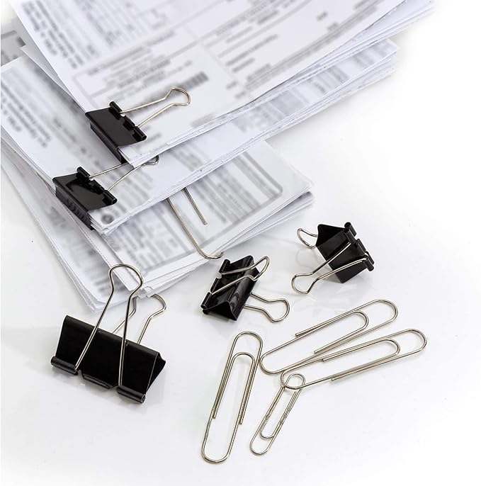 120 Pcs Small Binder Clips Black, 0.75in/19mm Mini Binder Paper Clips, Paper Clamps for Office Supplies, Home, School,Business Document Organizing