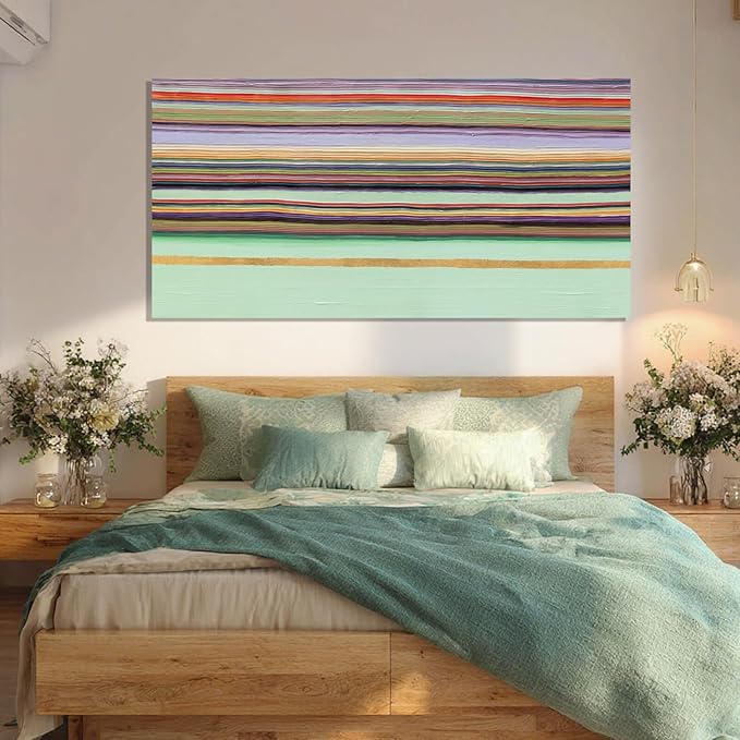 ZENPEE Green Abstract Wall Art with Wood Frame, Modern Canvas Prints Hanging Decor for Living Room, Office, Hallway, or Entryway | 24" x 48"