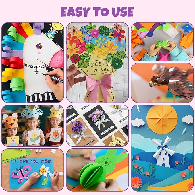 100 Sheets 8.5" X 11" Colored Cardstock, 50 Assorted Colors Construction Paper Card Stock Printer Paper for Printing, Card Making, DIY Crafts, Kids School Supplies,Party Decorations (180 GSM)