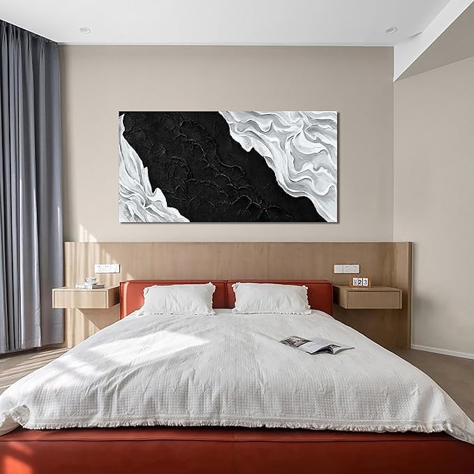 YISXINOAG Abstract Wall Art Small Size Canvas Art Wall Decor Artwork abstract wall decor Modern Minimalist Decor Canvas Painting Black And White Bathroom Wall Decor For Bedroom Office 20" X 40"