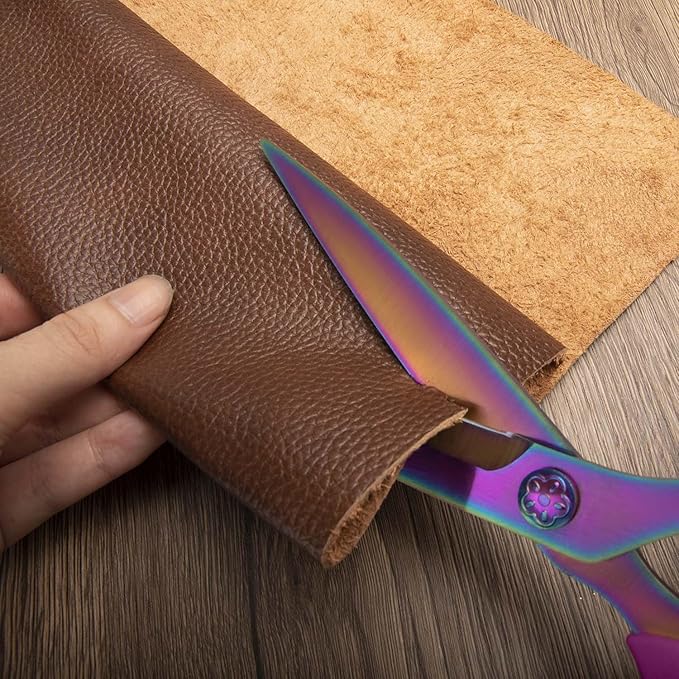 Sharp Sewing Scissors, Professional Heavy Duty Titanium Coating Forged Stainless Steel Multi-Purpose Shears for Fabric Leather, Dressmaking, Tailoring, Quilting, Home & Office, Art & School, 10 inch