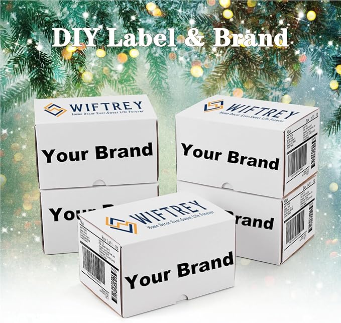 WIFTREY 7x5x4 Small Shipping Boxes Set of 40, White Corrugated Cardboard Box Shipping Box for Packaging Small Business, Moving, Mailing