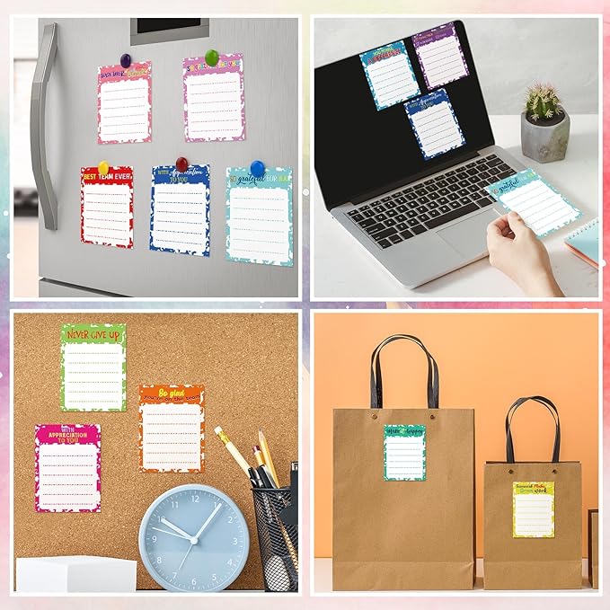 Yinder 24 Pcs Inspirational Sticky Notes Christmas Appreciation Sticky Notes Motivational Funny Memo Pads Positive Note 3 x 4 Medical Assistant Gift for Women Office(Vivid,Thankful)