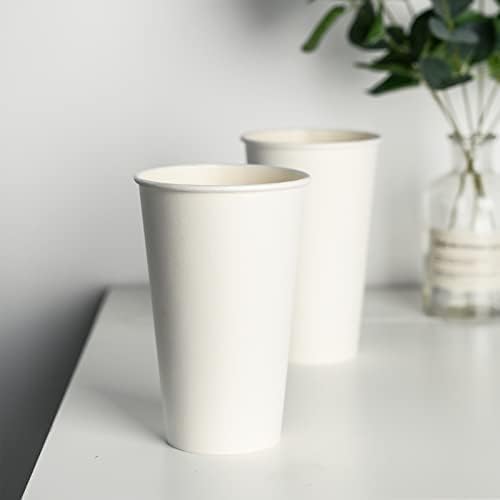 YEEHAW 12 oz 100 Pack Disposable Paper Coffee Cups, White To Go Hot Cups for Coffee, Hot Liquid, Chocolate, Juice, Hot Beverage Drinking Cup, Ideal for Cafes, Bistros, Businesses