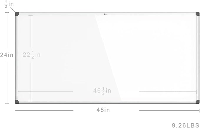 TOWON Magnetic Dry Erase Board White Board, Silver Aluminium Frame, Whiteboard for Wall with Pen Tray and Accessories for Office, Homeschool, 48 x 24 Inches