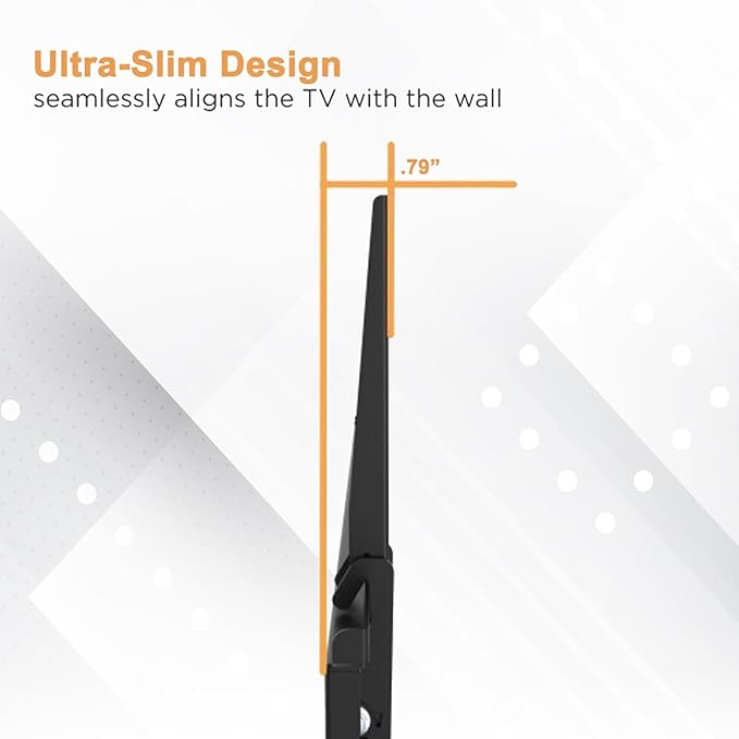 Ultra Slim Tilt TV Wall Mount Bracket for NEC E868 86" UHD 4K HDR Commercial Monitor - E868 - Low Profile 1.7" from Wall, 12° Tilt Angle, Easy Install