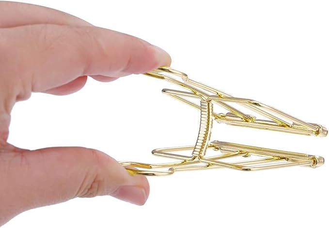 Small Binder Clips, 36 Pack, 3/4 Inch, Standard 19mm, Hollow Out Gold, Capacity 0.31 Inch, Fold Clamp, Wire Clip, Paper Clips, Office Clips, School & Home Use