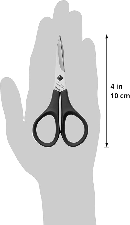 Beaditive Lightweight Sewing and Embroidery Scissors Set (2 PC) | Sewing, Embroidery, Paper Cutting, Crafting | Stainless Steel | Protective Cover (4 in)