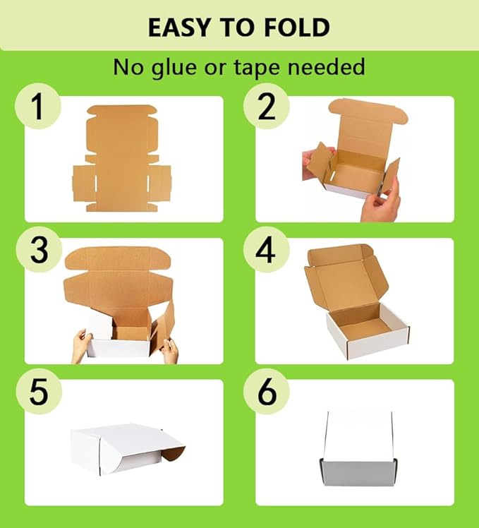 10x7x3 inches Shipping Boxes 25 Pack,TUKYLIL White Corrugated Cardboard Box,Mailer carton for Packaging Small Business,Gifts,Craft,Jewelry,daily supplies