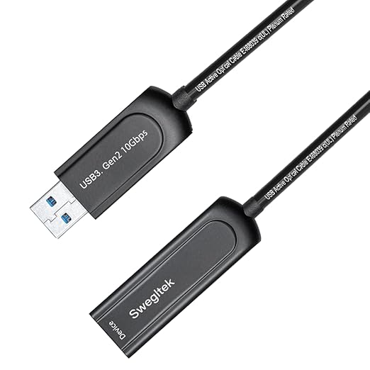 UL CMP/Plenum & CSA FT6 Rated Jacket USB 3.1 Male Female Extension Cable 164FT Fiber Optical 10Gbps Compatible with Windows Mac OS,Linux,Industrial Camera Machine Vision,Camera,Gaming