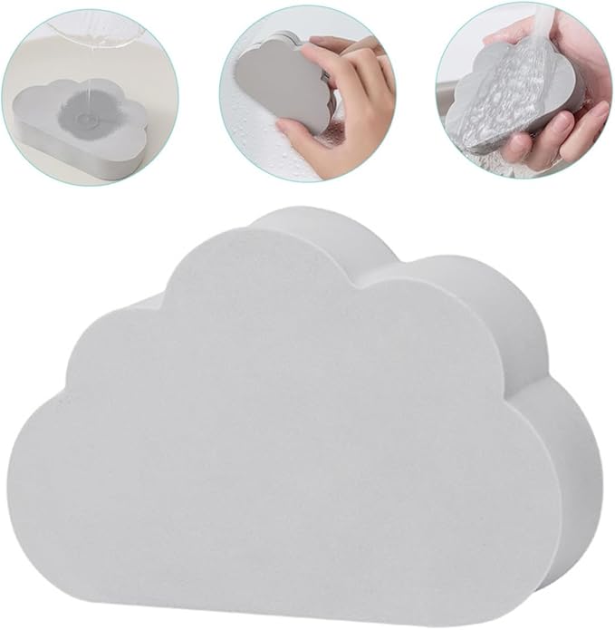 TOYANDONA Water Absorbent Cloud Shape PVA Sponge for Countertop and Washbasin Cleaning Strong Water Absorption Kitchen Bathroom Scrubber Decorative Cleaning Eraser for Stubborn Dirt