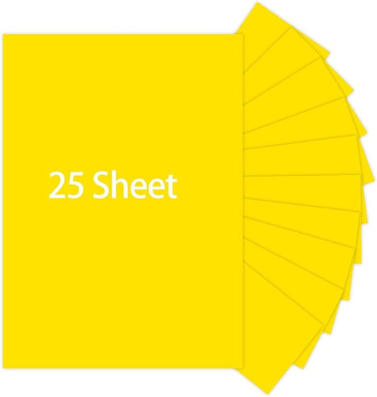 Yellow Cardstock, 25 Sheets 8.5 x 11 Thick Paper, MEIOPUOYEAM 250gsm/92lb Card Stock Printer Paper for Halloween, Christmas, Invitations, Crafts, DIY Cards, Stationary Printing, Scrapbooking Supplies