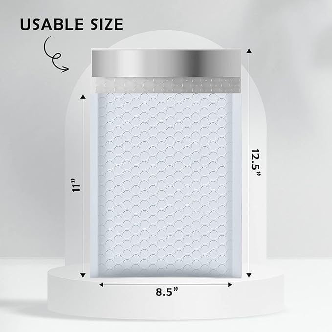 Economic Grade Bubble Mailers 8.5x12 25 Pack Black Waterproof Self Seal Adhesive Shipping Bags, Cushioning Padded Envelopes for Shipping, Mailing, Packaging Usable 8.5x11