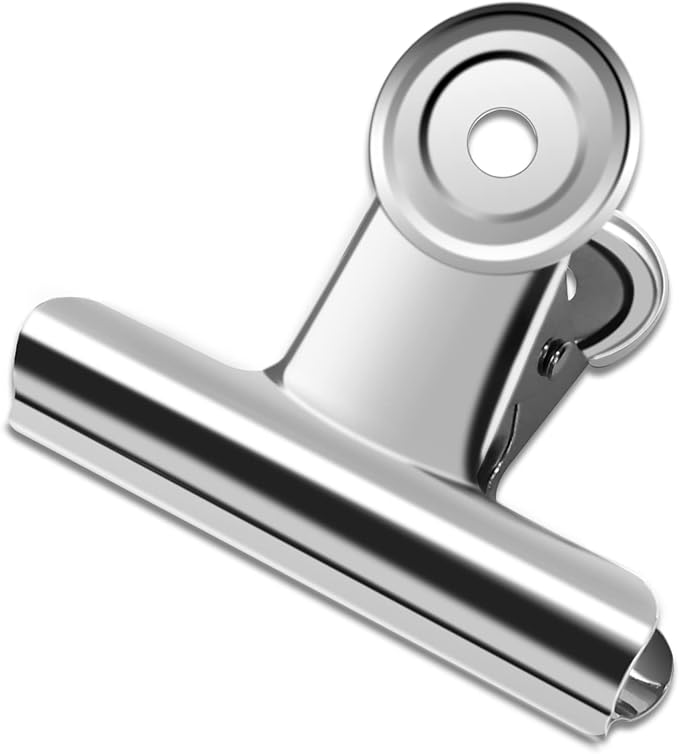 10 Pack Large Metal Hinge Clips - 2.5 Inch Silver Bull Hinge Paper Clips for Crafts, Drawing, Food Bags at Home, Office, School, Shop