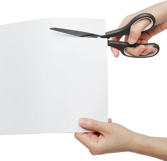 CCR Scissors 8 Inch Soft Comfort-Grip Handles Sharp Titanium Blades, 2-Pack