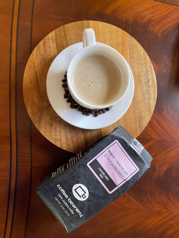 White Chocolate Strawberry Flavored Coffee, Specialty Arabica Coffee, Medium Roast, 12 ounce, Automatic Drip (Ground)