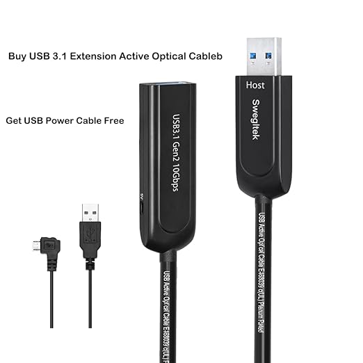 UL CMP/Plenum & CSA FT6 Rated Jacket USB 3.1 Male Female Extension Cable 65FT Fiber Optical 10Gbps Compatible with Windows Mac OS,Linux,Industrial Camera Machine Vision,Camera,Gaming…