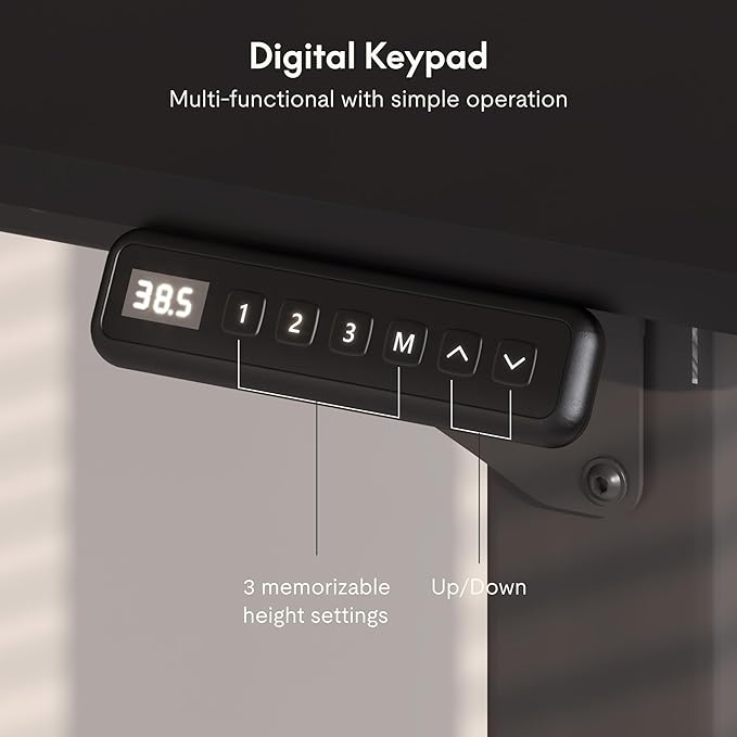 SANODESK 4-Leg Standing Desk, Electric Height Adjustable Desk with Memory Presets for Home Office, Stand up Desk Computer Workstation, 63x28 Inches Black