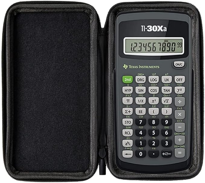 WYNGS Protective Case for Texas Instruments TI-30XIIS / TI-30XA / Case for Scientific Calculators in Black